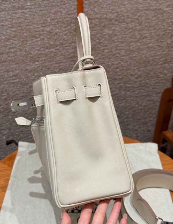 DDMode Hermes Kelly Lakis 28CM CK10 Craie Swift Leather Silver Hardware