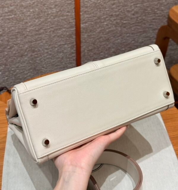 DDMode Hermes Kelly Lakis 28CM CK10 Craie Swift Leather Silver Hardware