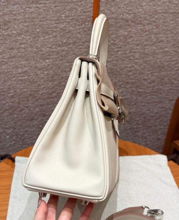 DDMode Hermes Kelly Lakis 28CM CK10 Craie Swift Leather Silver Hardware
