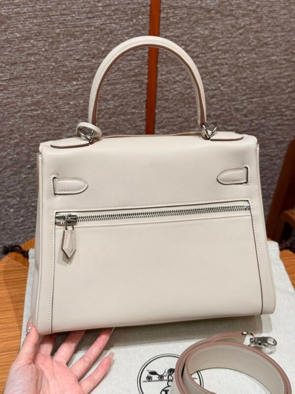DDMode Hermes Kelly Lakis 28CM CK10 Craie Swift Leather Silver Hardware