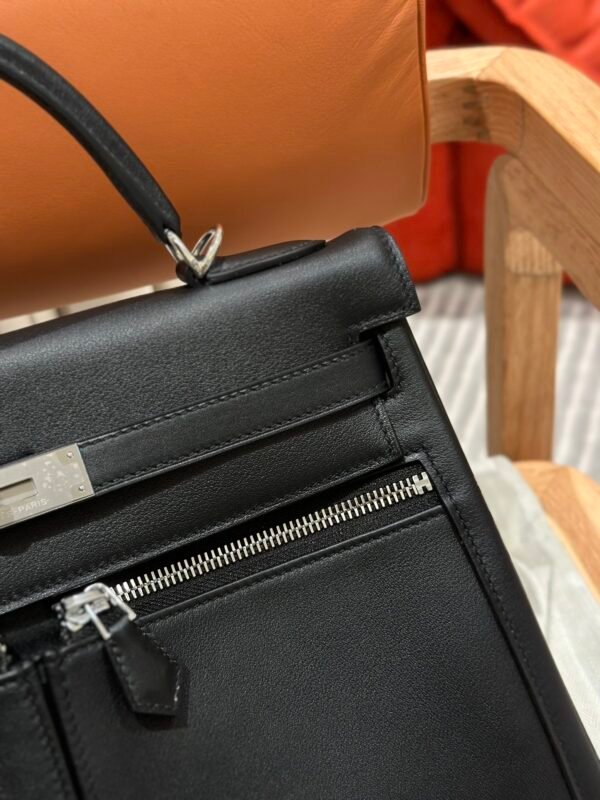 DDMode Hermes Kelly 32CM Lakis Bag CK89 Black Silver Hardware Swift Leather