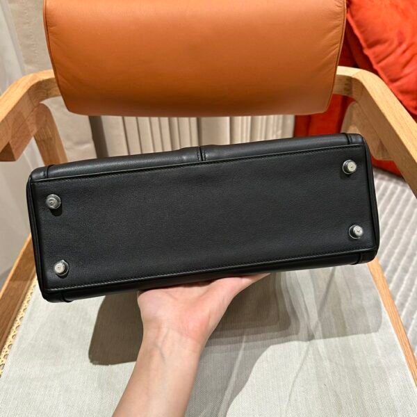 DDMode Hermes Kelly 32CM Lakis Bag CK89 Black Silver Hardware Swift Leather