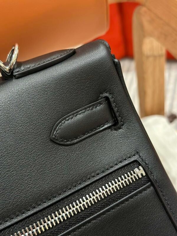 DDMode Hermes Kelly 32CM Lakis Bag CK89 Black Silver Hardware Swift Leather