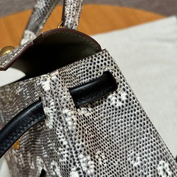 DDMode Hermes Kelly Doll 1B Ombre Lizard Leather Gold Hardware