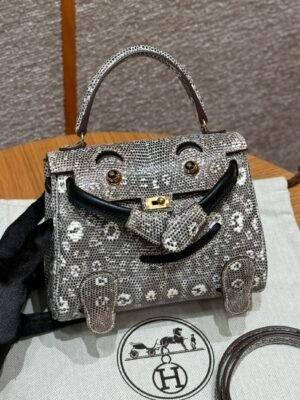 DDMode Hermes Kelly Doll 1B Ombre Lizard Leather Gold Hardware