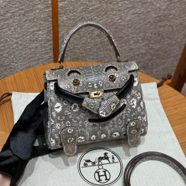 DDMode Hermes Kelly Doll 1B Ombre Lizard Leather Gold Hardware