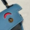 Hermes Kelly Doll 75 Blue Jean/i6 Rose extreme Swift Leather Gold Hardware