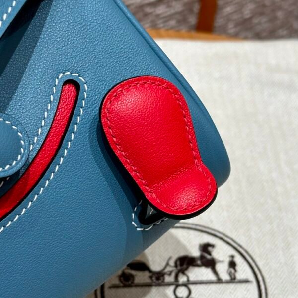Hermes Kelly Doll 75 Blue Jean/i6 Rose extreme Swift Leather Gold Hardware