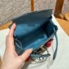 Hermes Kelly Doll 75 Blue Jean/i6 Rose extreme Swift Leather Gold Hardware