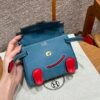 Hermes Kelly Doll 75 Blue Jean/i6 Rose extreme Swift Leather Gold Hardware