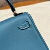 Hermes Kelly Doll 75 Blue Jean/i6 Rose extreme Swift Leather Gold Hardware