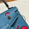Hermes Kelly Doll 75 Blue Jean/i6 Rose extreme Swift Leather Gold Hardware