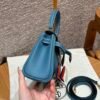 Hermes Kelly Doll 75 Blue Jean/i6 Rose extreme Swift Leather Gold Hardware