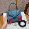 Hermes Kelly Doll 75 Blue Jean/i6 Rose extreme Swift Leather Gold Hardware