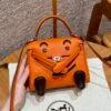 Hermes Kelly Doll CK93 Orange Full Handmade Swift Leather Silver Hardware