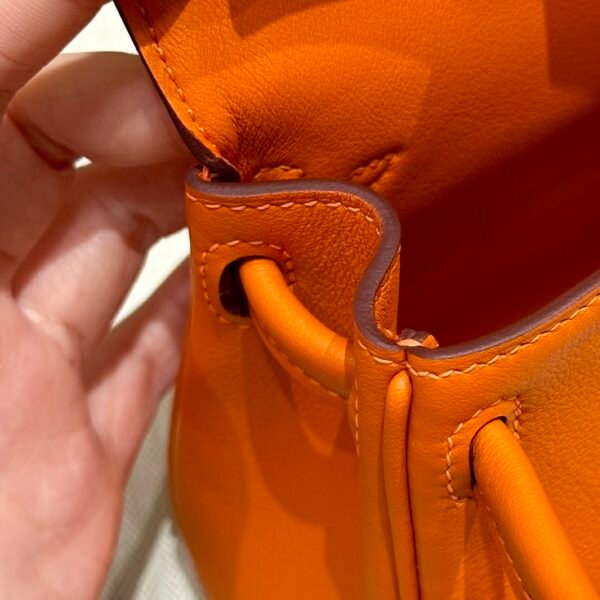 Hermes Kelly Doll CK93 Orange Full Handmade Swift Leather Silver Hardware