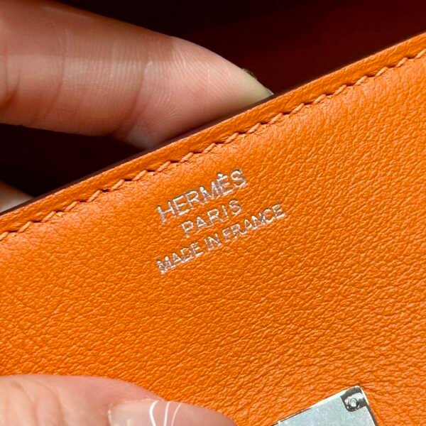 Hermes Kelly Doll CK93 Orange Full Handmade Swift Leather Silver Hardware