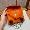 Hermes Kelly Doll CK93 Orange Full Handmade Swift Leather Silver Hardware