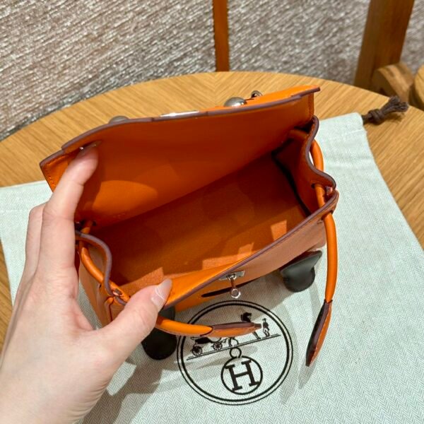 Hermes Kelly Doll CK93 Orange Full Handmade Swift Leather Silver Hardware