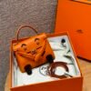 Hermes Kelly Doll CK93 Orange Full Handmade Swift Leather Silver Hardware