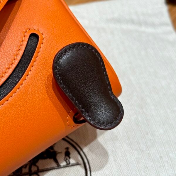 Hermes Kelly Doll CK93 Orange Full Handmade Swift Leather Silver Hardware