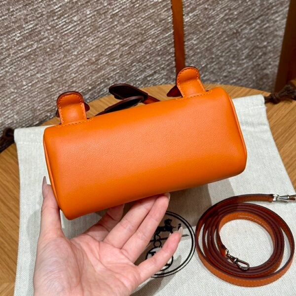 Hermes Kelly Doll CK93 Orange Full Handmade Swift Leather Silver Hardware