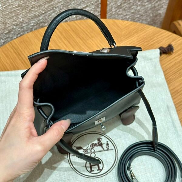 DDMode Hermes Kelly Doll Swift Leather CK89 Noir Silver Hardware Full Handmade