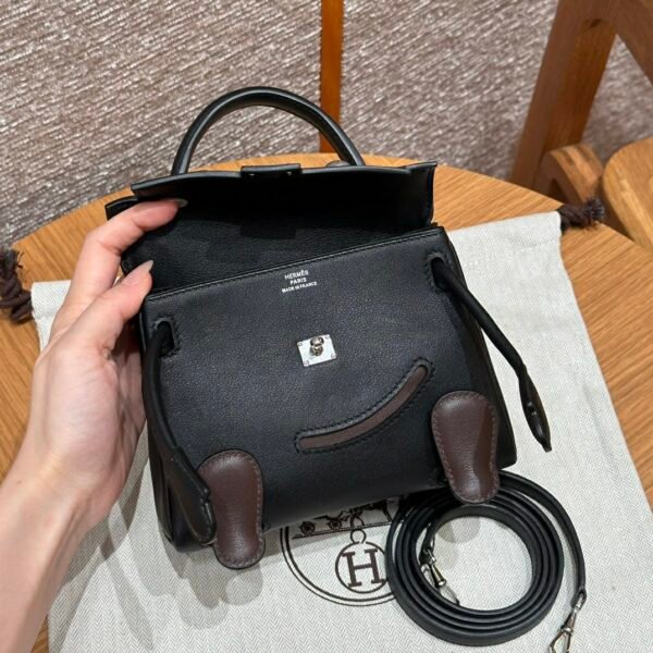 DDMode Hermes Kelly Doll Swift Leather CK89 Noir Silver Hardware Full Handmade