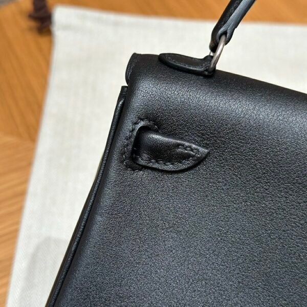 DDMode Hermes Kelly Doll Swift Leather CK89 Noir Silver Hardware Full Handmade