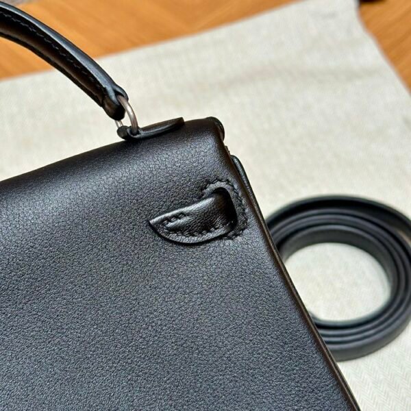 DDMode Hermes Kelly Doll Swift Leather CK89 Noir Silver Hardware Full Handmade