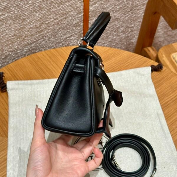 DDMode Hermes Kelly Doll Swift Leather CK89 Noir Silver Hardware Full Handmade