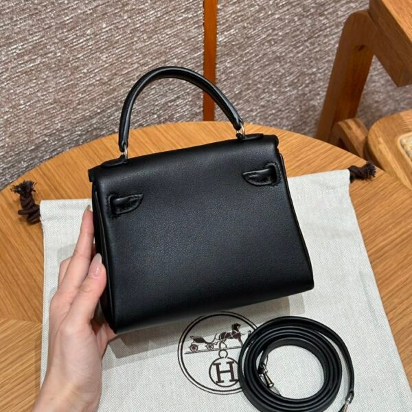DDMode Hermes Kelly Doll Swift Leather CK89 Noir Silver Hardware Full Handmade