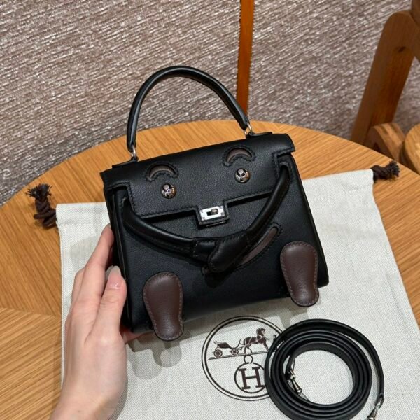 DDMode Hermes Kelly Doll Swift Leather CK89 Noir Silver Hardware Full Handmade