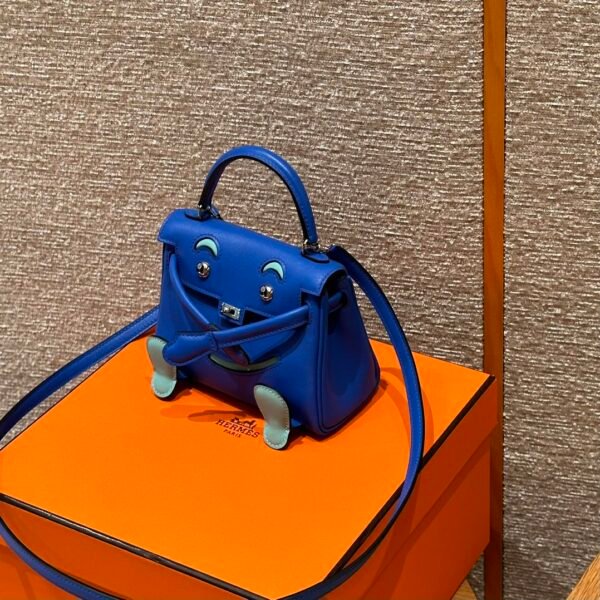 DDMode Hermes Kelly Doll 7T Blue electric Swift Leather Silver Hardware Handmade
