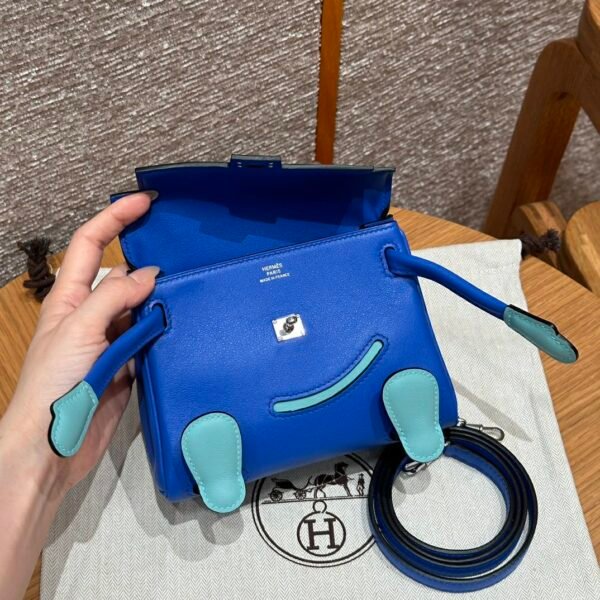 DDMode Hermes Kelly Doll 7T Blue electric Swift Leather Silver Hardware Handmade