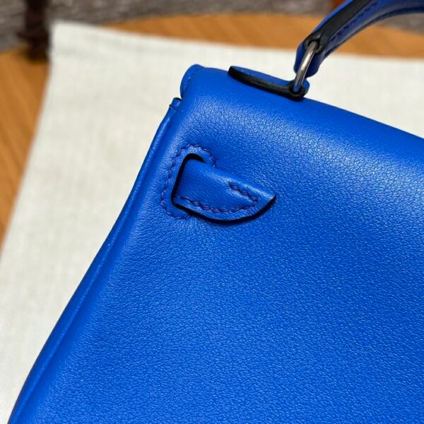 DDMode Hermes Kelly Doll 7T Blue electric Swift Leather Silver Hardware Handmade