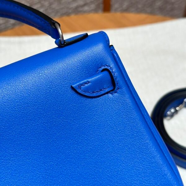 DDMode Hermes Kelly Doll 7T Blue electric Swift Leather Silver Hardware Handmade