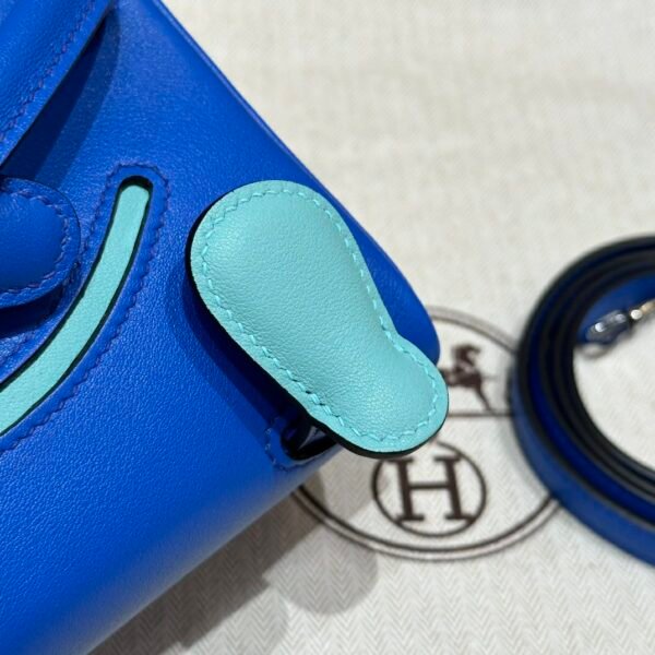 DDMode Hermes Kelly Doll 7T Blue electric Swift Leather Silver Hardware Handmade