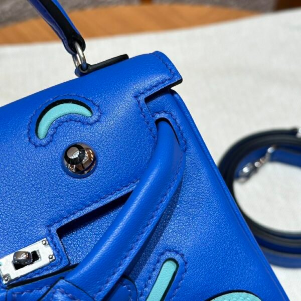 DDMode Hermes Kelly Doll 7T Blue electric Swift Leather Silver Hardware Handmade