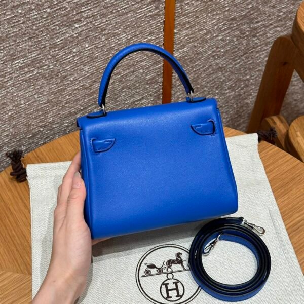 DDMode Hermes Kelly Doll 7T Blue electric Swift Leather Silver Hardware Handmade