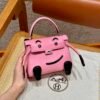 Full Handmade DDMode Kelly Doll 1Q Rose Co Nfetti Swift Leather Silver Hardware