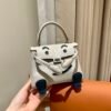 DDMode 80 Pearl Gray Swift Leather Full Handmade Kelly Doll Silver Hardware