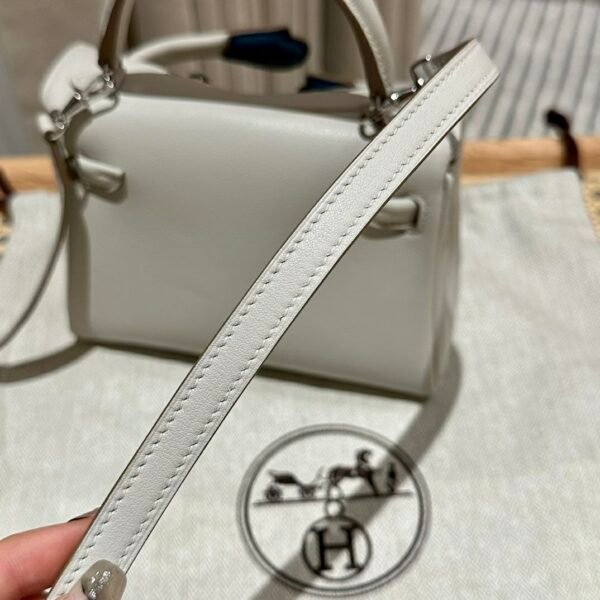 DDMode 80 Pearl Gray Swift Leather Full Handmade Kelly Doll Silver Hardware