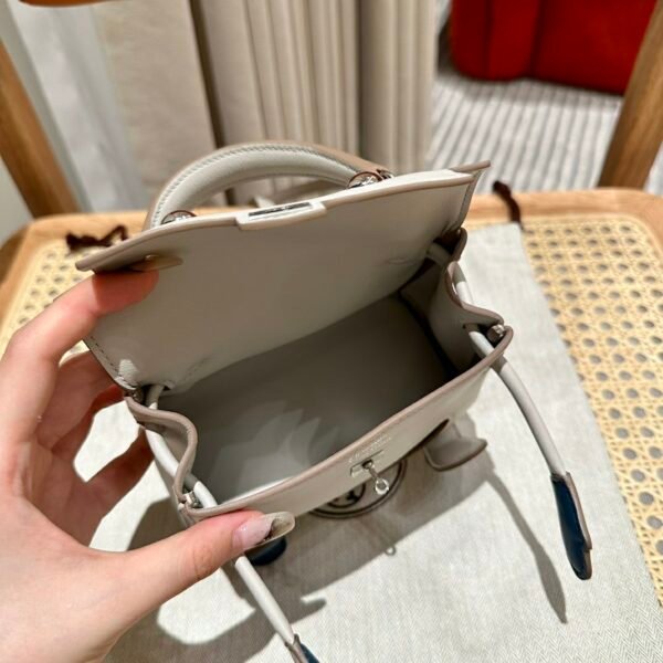 DDMode 80 Pearl Gray Swift Leather Full Handmade Kelly Doll Silver Hardware