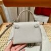 DDMode 80 Pearl Gray Swift Leather Full Handmade Kelly Doll Silver Hardware