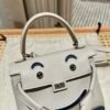 DDMode 80 Pearl Gray Swift Leather Full Handmade Kelly Doll Silver Hardware