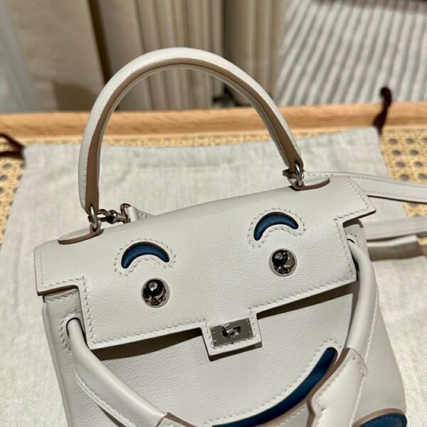 DDMode 80 Pearl Gray Swift Leather Full Handmade Kelly Doll Silver Hardware