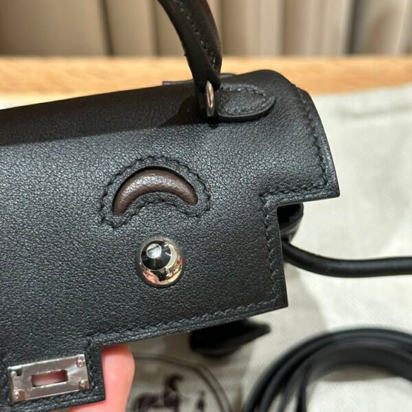 DDMode CK89 Black Swift Leather Full Handmade Kelly Doll Silver Hardware