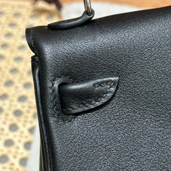 DDMode CK89 Black Swift Leather Full Handmade Kelly Doll Silver Hardware