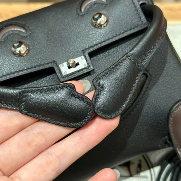 DDMode CK89 Black Swift Leather Full Handmade Kelly Doll Silver Hardware